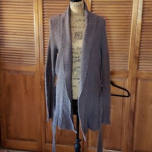 Gap large taupe brown belted sweater